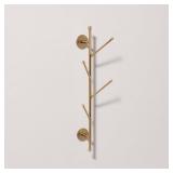 Modern Trim Metal Peg Vertical Wall Rack Brass...