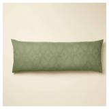 14"x36" Trellis Pattern Lumbar Bed Pillow Sage...