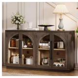 60" Espresso Large Storage Wood Retro Sideboard...