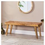Rustic Mango Wood Dining Bench | Farmhouse...