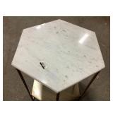 Hexagonal Marble Accent Table CRACKED