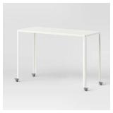 45" Rolling Metal Computer Desk Chalk White -...