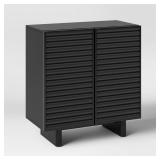 2 Door Fluted Accent Cabinet Black - Thresholdï¿½
