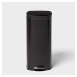 30L Soft Square Step Trash Can Black
