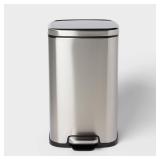 12L Soft Square Stainless Step Trash Can Silver...