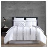 12pc King Delphi Embroidered Stripe Comforter &...