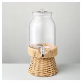 7L Drink Dispenser with Woven Stand - Hearth &...