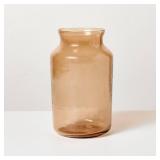9.5" Tan Glass Decorative Flower Vase - Hearth...