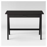 Paulo Wood Writing Desk with Drawer Black -...