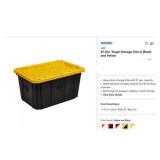 HDX 27 Gal. Tough Storage Tote - Black and Yellow