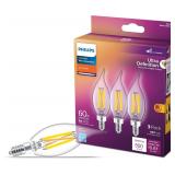 PHILIPS LED 40W BA11 E12 Base 3-Pack Ultra...