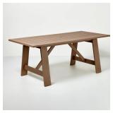 Mahogany Slat Top Outdoor Patio Dining Table -...