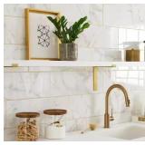 Calacatta Gold Marble 8 in. x 24 in. Glazed...
