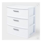 Sterilite 3-Drawer Storage Tower - Ribbed, White