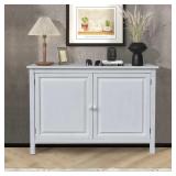 Chalk White Entryway Accent Storage Cabinet...