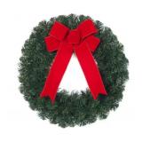 24" Wreath with Velvet Bow