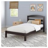 FRAME ONLY Braylon TWIN Wood Bed Frame, Espresso