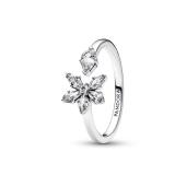 Pandora Sparkling Herbarium Cluster Open Ring -...