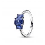 Pandora Blue Rectangular Three Stone Sparkling...