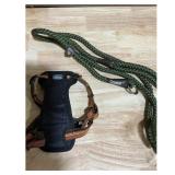 Coastal Dog Leash  Harness Set  Green  Black