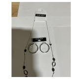Nine West Silver Necklace  Earrings Set  New