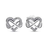 Pandora Sparkling Infinity Heart Stud Earrings