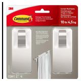 Command 10 lb Satin Nickel Curtain Rod Hooks, 2...