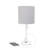 (Set of 2) White Stick Table Desk Lamp Set with...