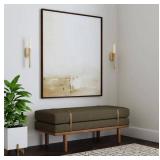 Homepop Upholstered Boucle Bench, Brown