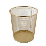 Martha Stewart Ryder Gold Mesh Metal Trash Can,...