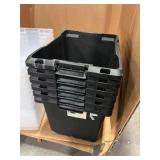 NO LID (set of 6) Stackable Heavy Duty Tote