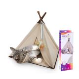 SmartyKat Kitty Camp Crinkle Cat Tent Hideaway,...