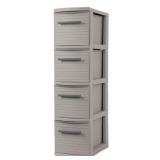 4 Drawer Skinny Tower Dark Gray