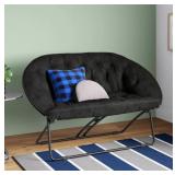 Double Dish Loveseat Sofa Chair Black
