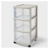 3 Drawer Medium Cart Spaceship Gray - Brightroom