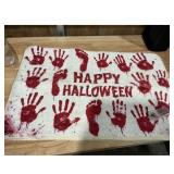 Happy Halloween Bloody Handprints Footprints...