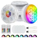 4-PACK RGB Submersible LED Underwater Lights...