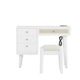 Bohemian Style Wooden Makeup Vanity Set with...