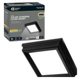 Low Profile 5 in. Matte Black Square LED Flush...