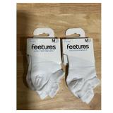 Feetures Ultra Light White Socks 2 PAIR MEDIUM