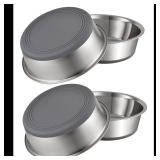 PEGYY11 Nonslip Stainless Steel Dog Bowls, 11.4...