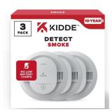 3-PACK 10-Year Battery Powered Smoke Detector...