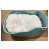 Kitty - Cat Bed, Soft Sherpa Cushion, Woven...
