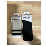 Feetures Socks Black White Medium