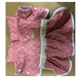 Pink Dog Dress - Floral Accent, Ruffle Detail,...
