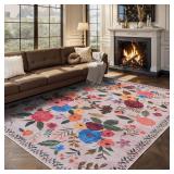 Floral Rug for Entryway, 2X3 Washable Kitchen...