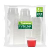 Freshware Plastic Portion Cups with Lids [1...