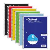 Oxford Spiral Notebooks, 6 Pack, 1 Subject,...