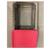 Pyrex Storage Dish, 11-Cup - Glass Dish, Red Lid