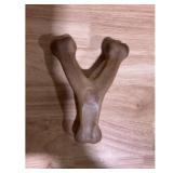 Dog Bone Chew Toy - Durable, Y-Shape, Brown